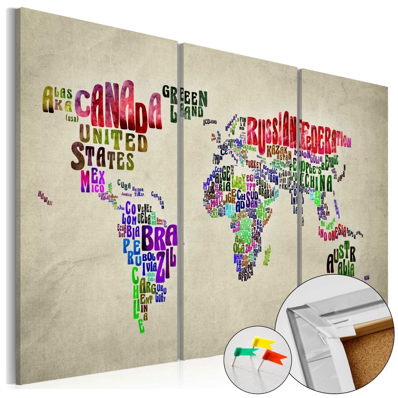 Tablero de corcho - Colorful Countries 1 | Potspintura.com