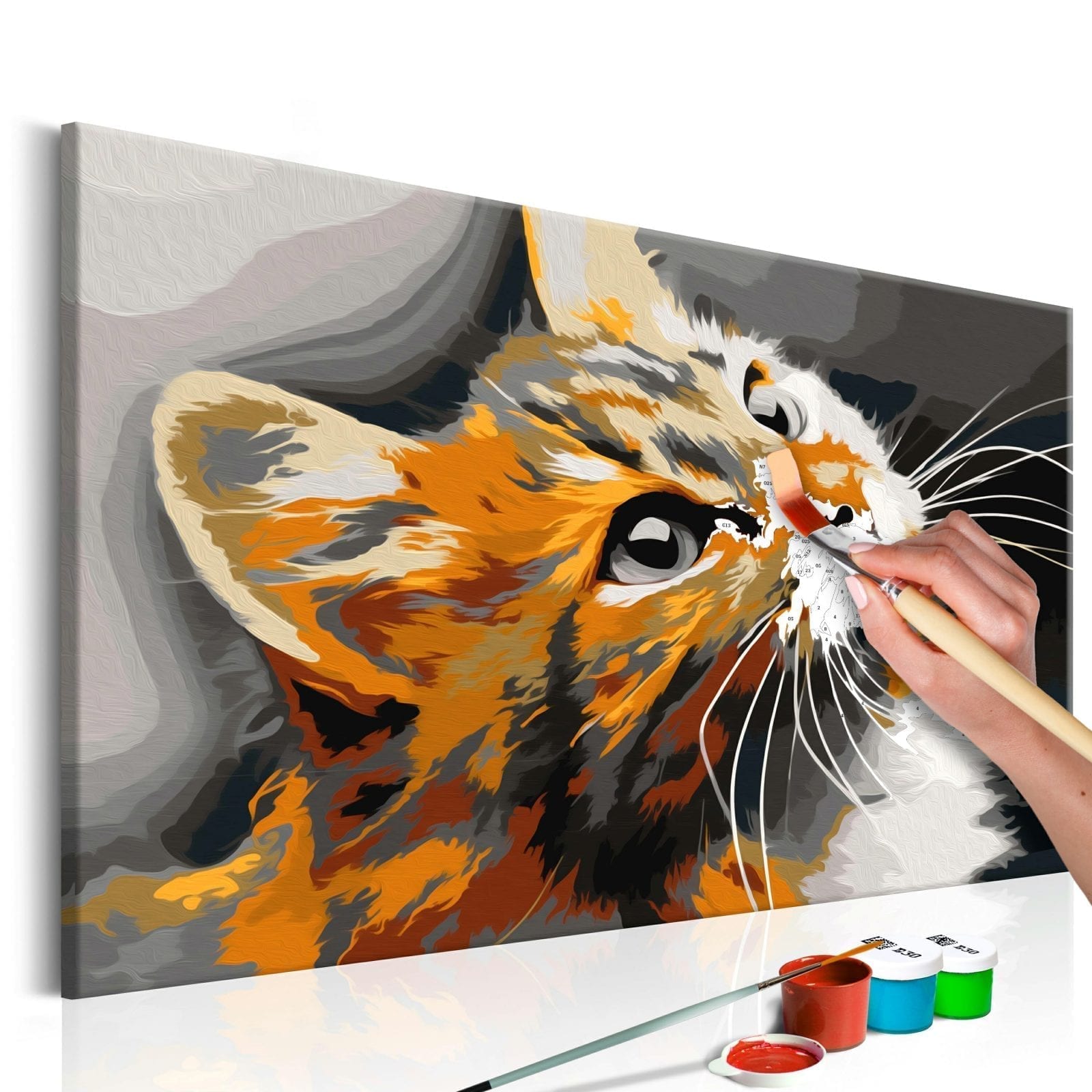 Cuadro para colorear - Gato naranja 1 | Potspintura.com