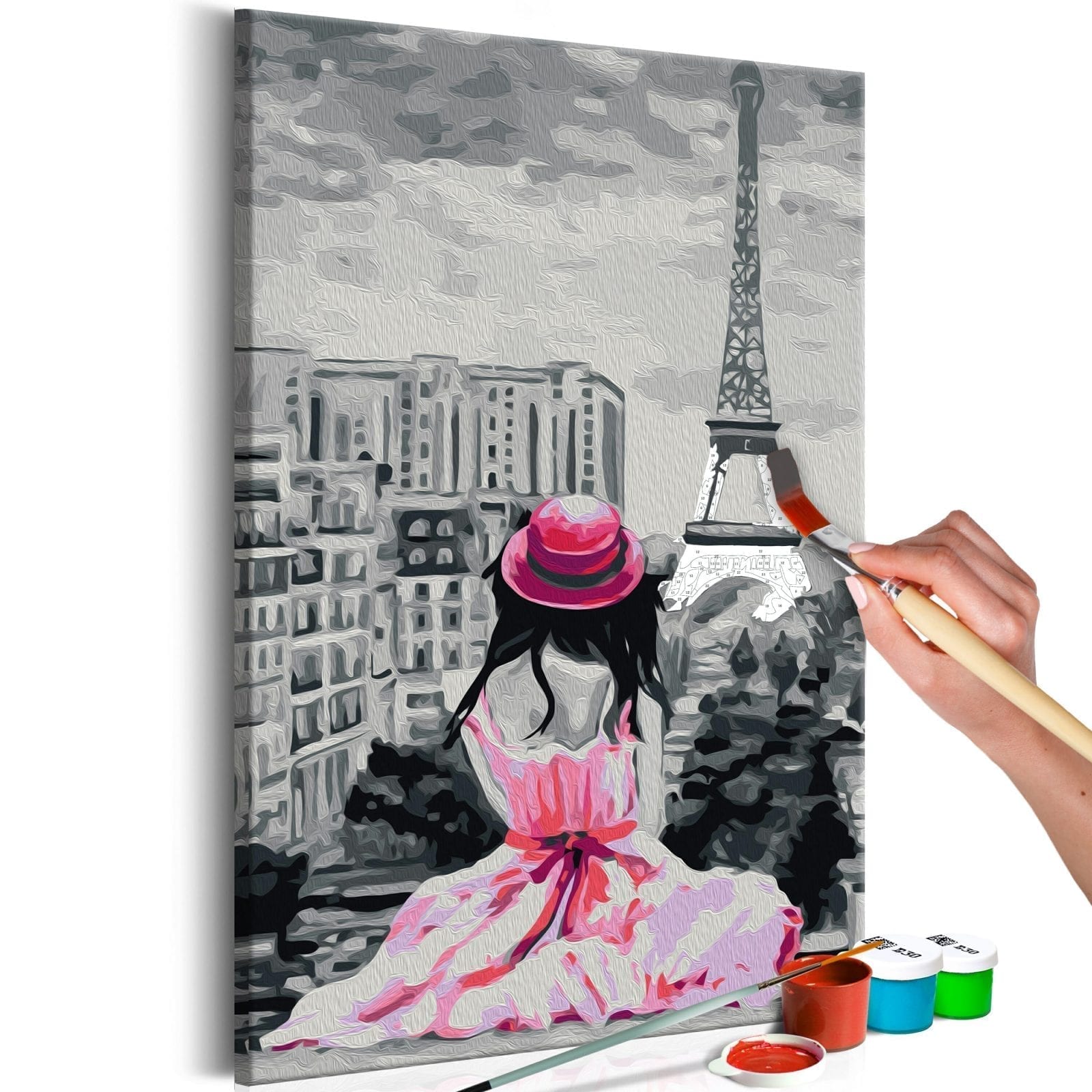 Cuadro para colorear - París - vista de la Torre Eiffel 1 | Potspintura.com