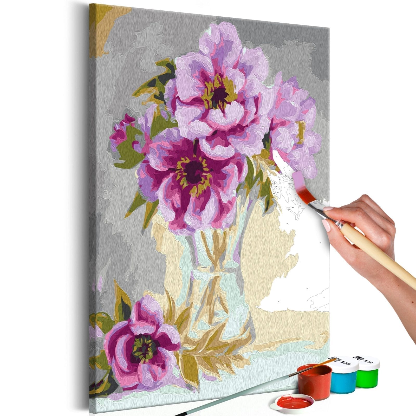 Cuadro para colorear - Jarrón de flores 1 | Potspintura.com