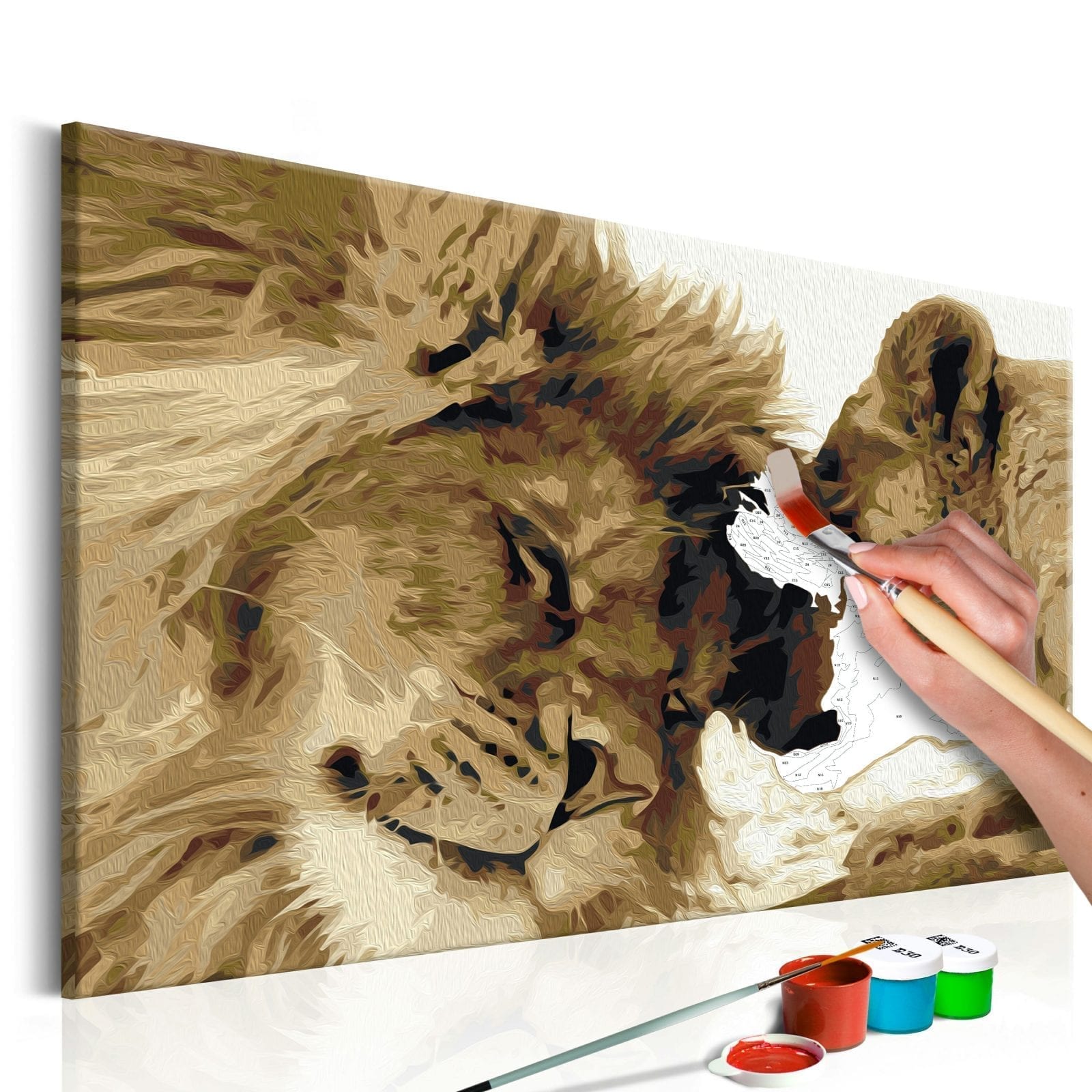 Cuadro para colorear - León y leona (amor) 1 | Potspintura.com
