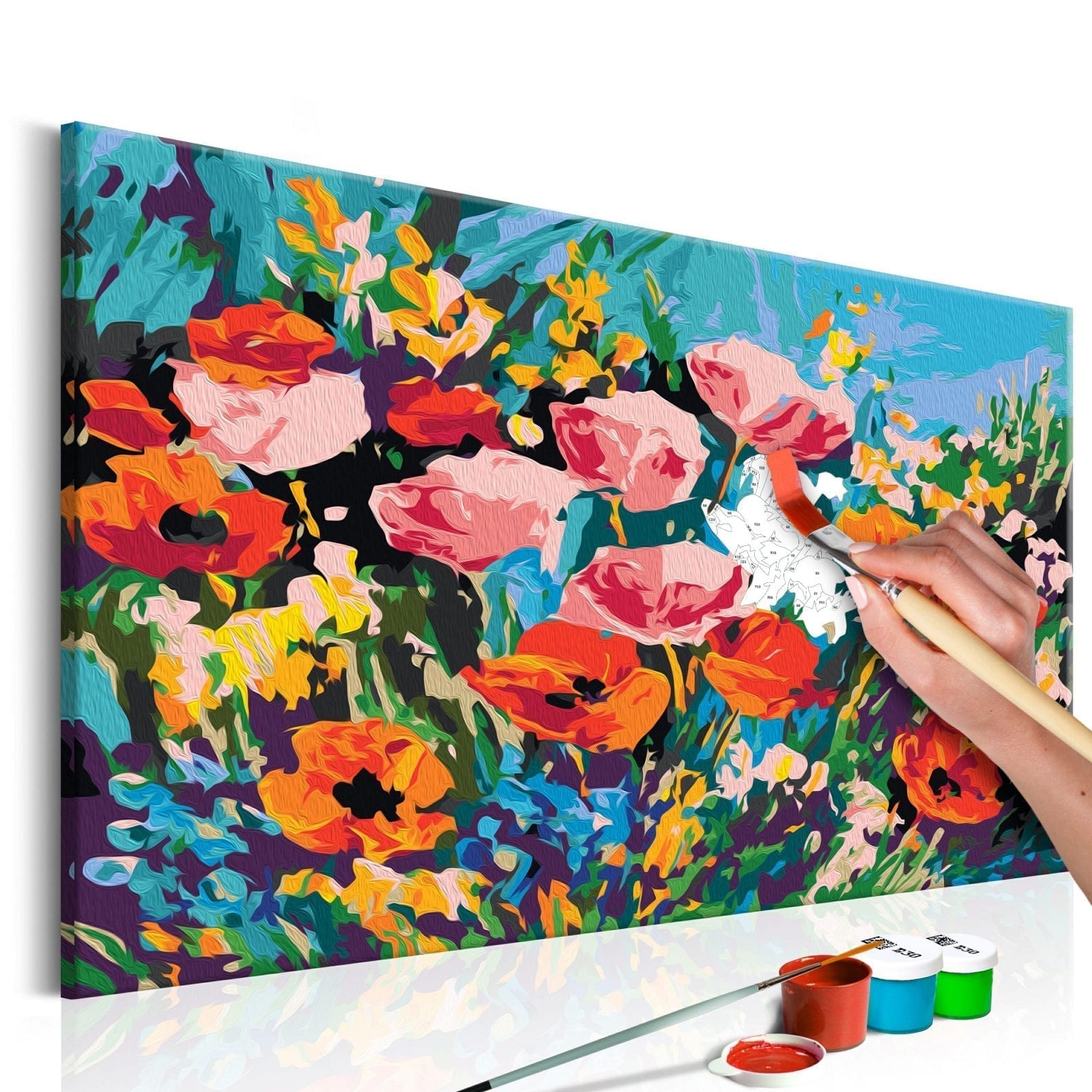 Cuadro para colorear - Flores silvestres de colores 1 | Potspintura.com