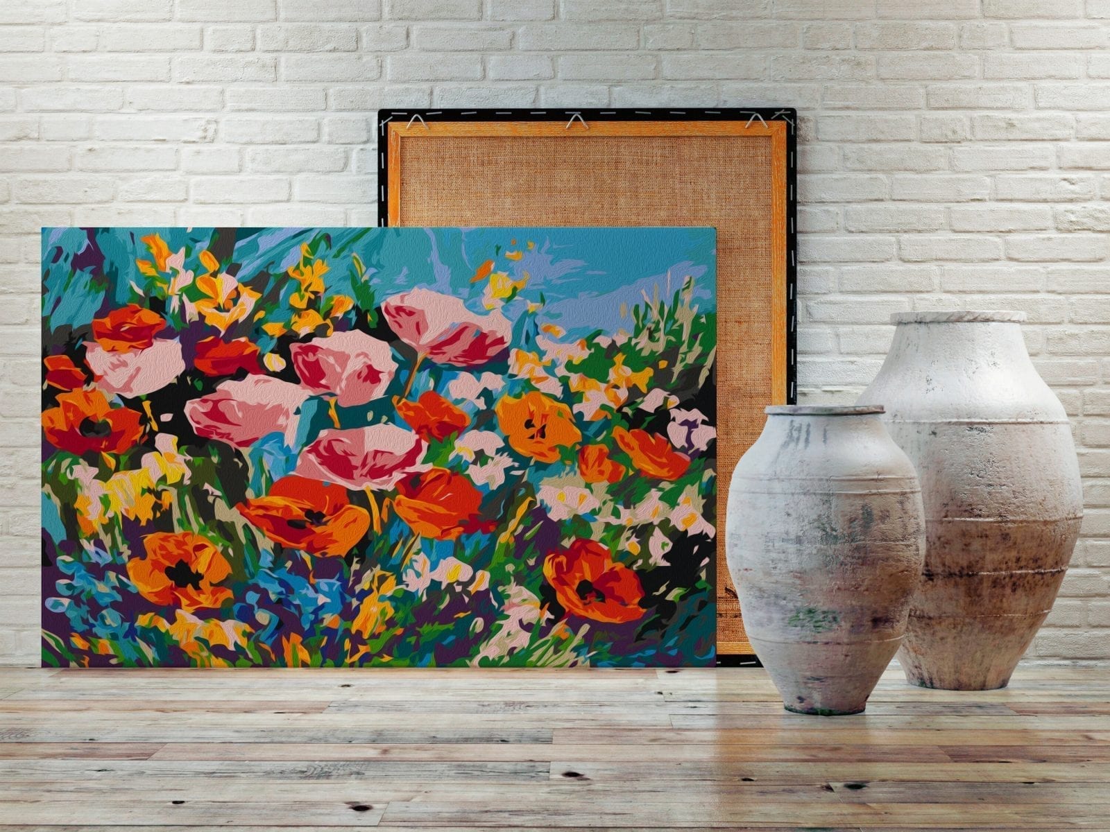 Cuadro para colorear - Flores silvestres de colores 2 | Potspintura.com