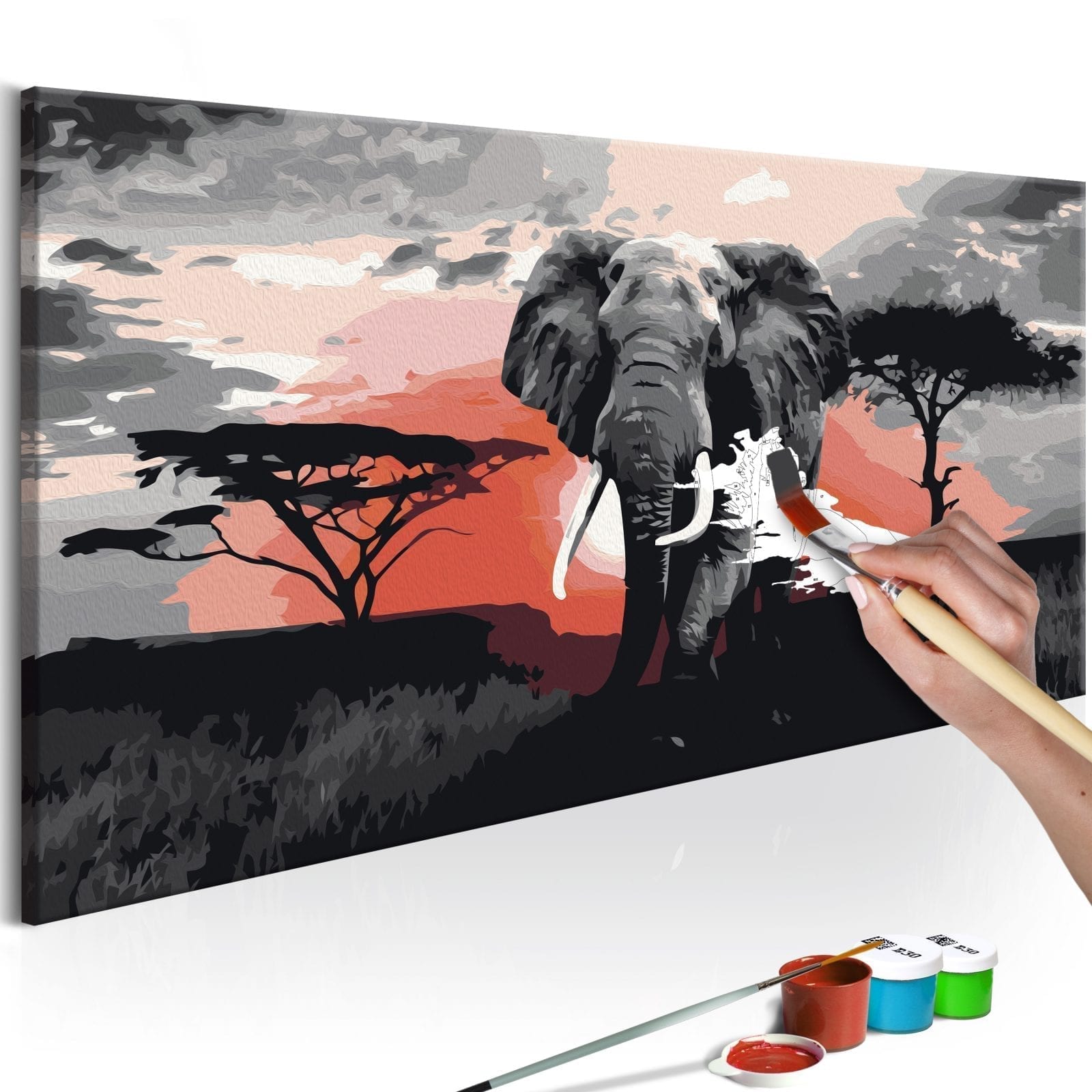 Cuadro para colorear - Elefante africano 1 | Potspintura.com