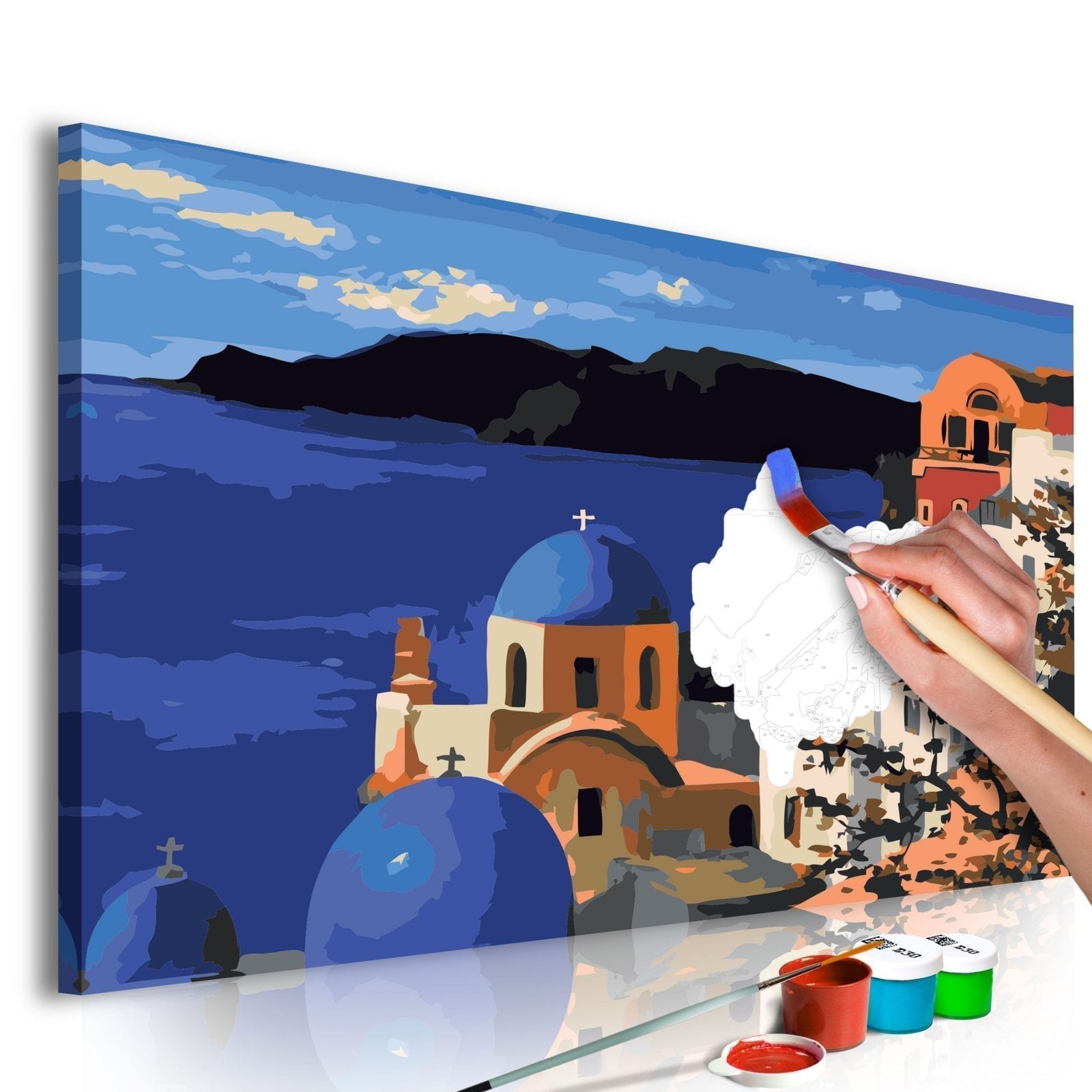 Cuadro para colorear - Santorini 1 | Potspintura.com