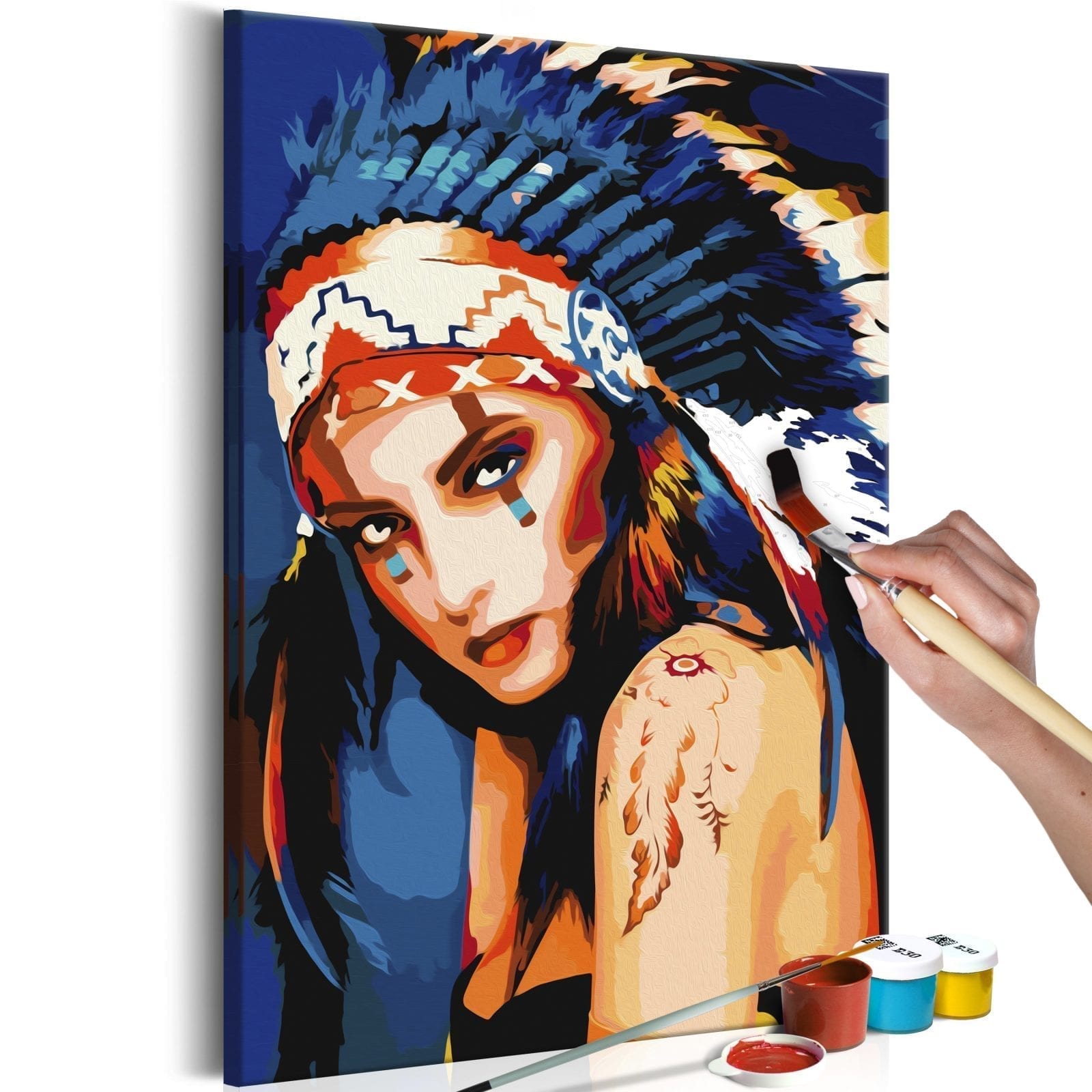 Cuadro para colorear - Chica indígena 1 | Potspintura.com