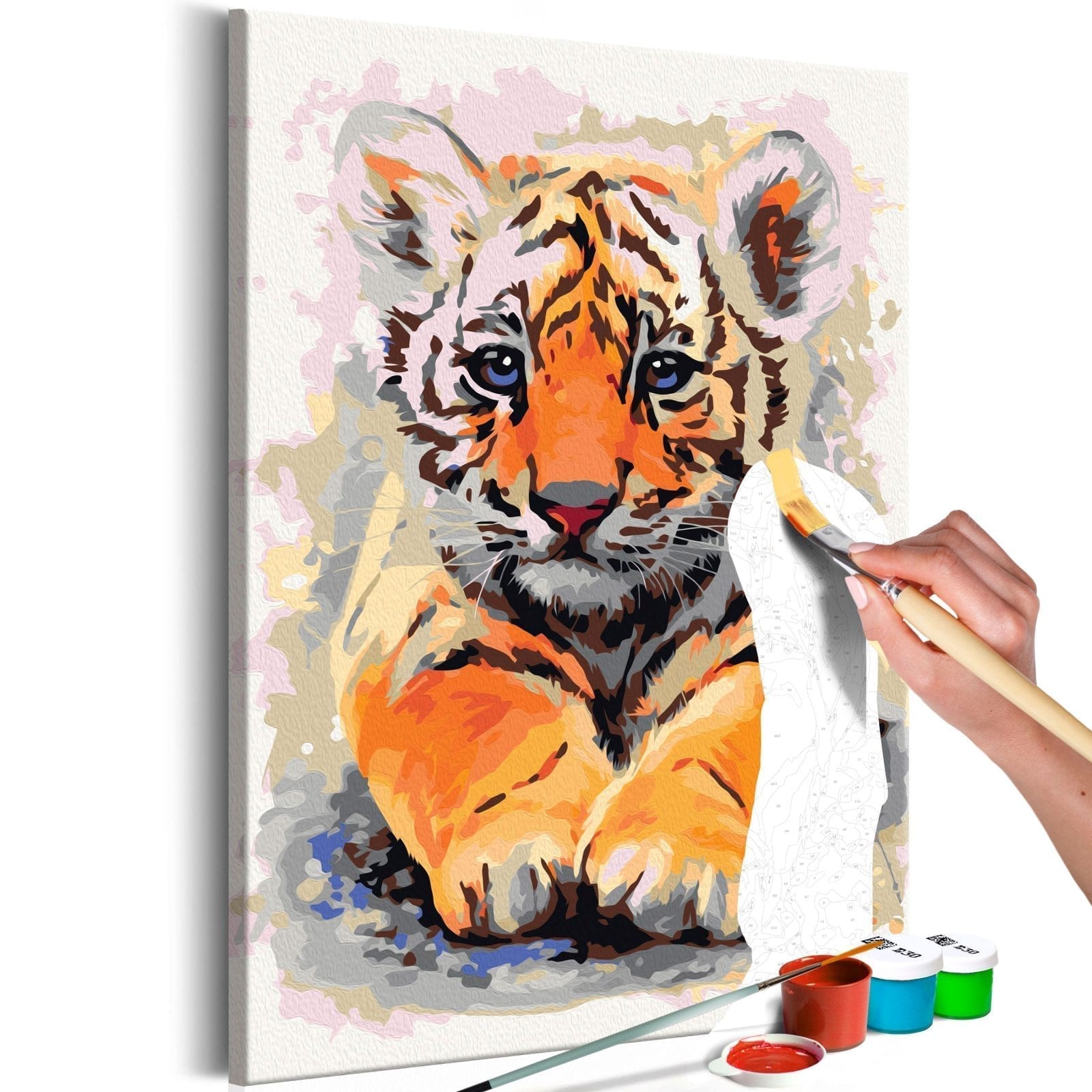 Cuadro para colorear - Cachorro de tigre 1 | Potspintura.com
