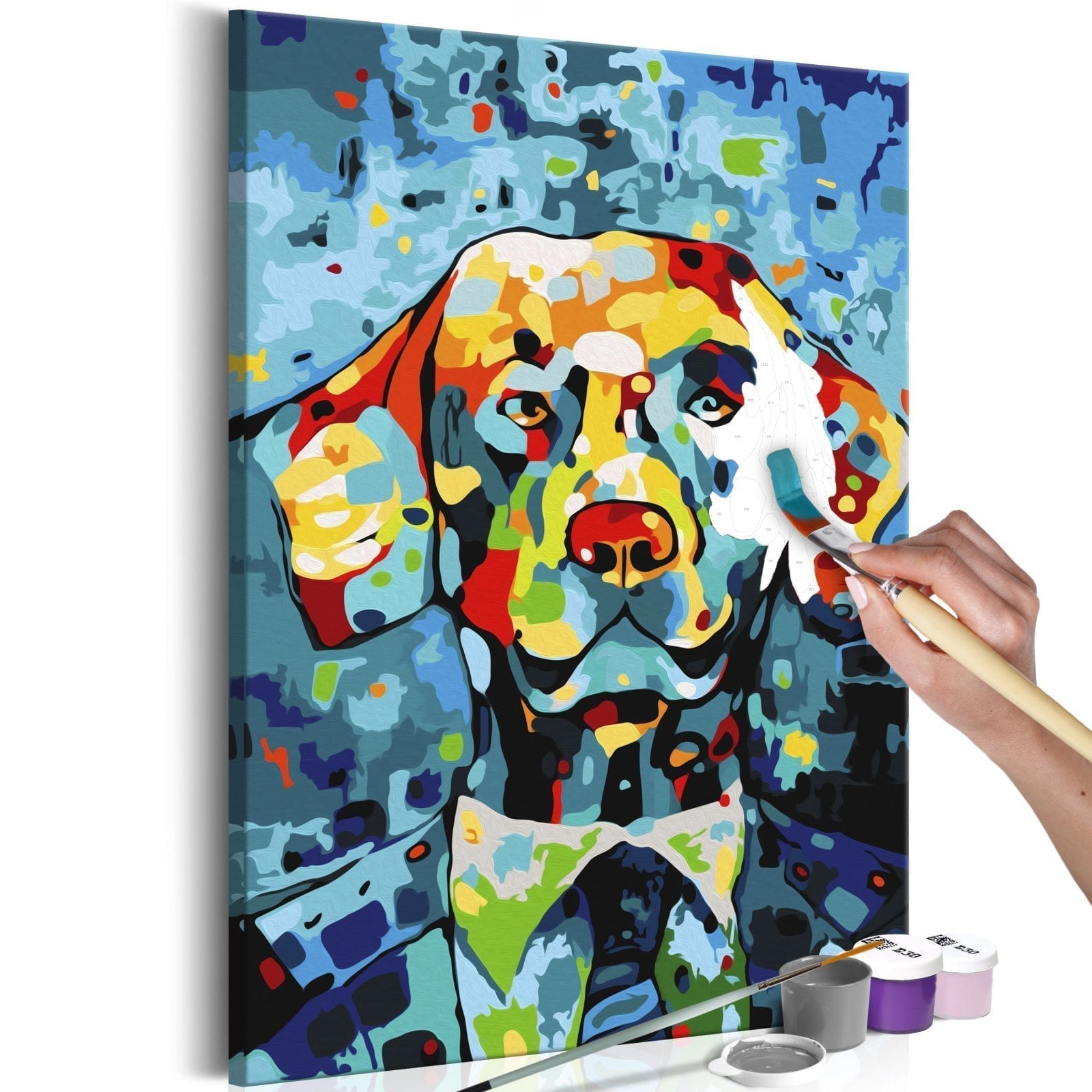 Cuadro para colorear - Perro (retrato) 1 | Potspintura.com