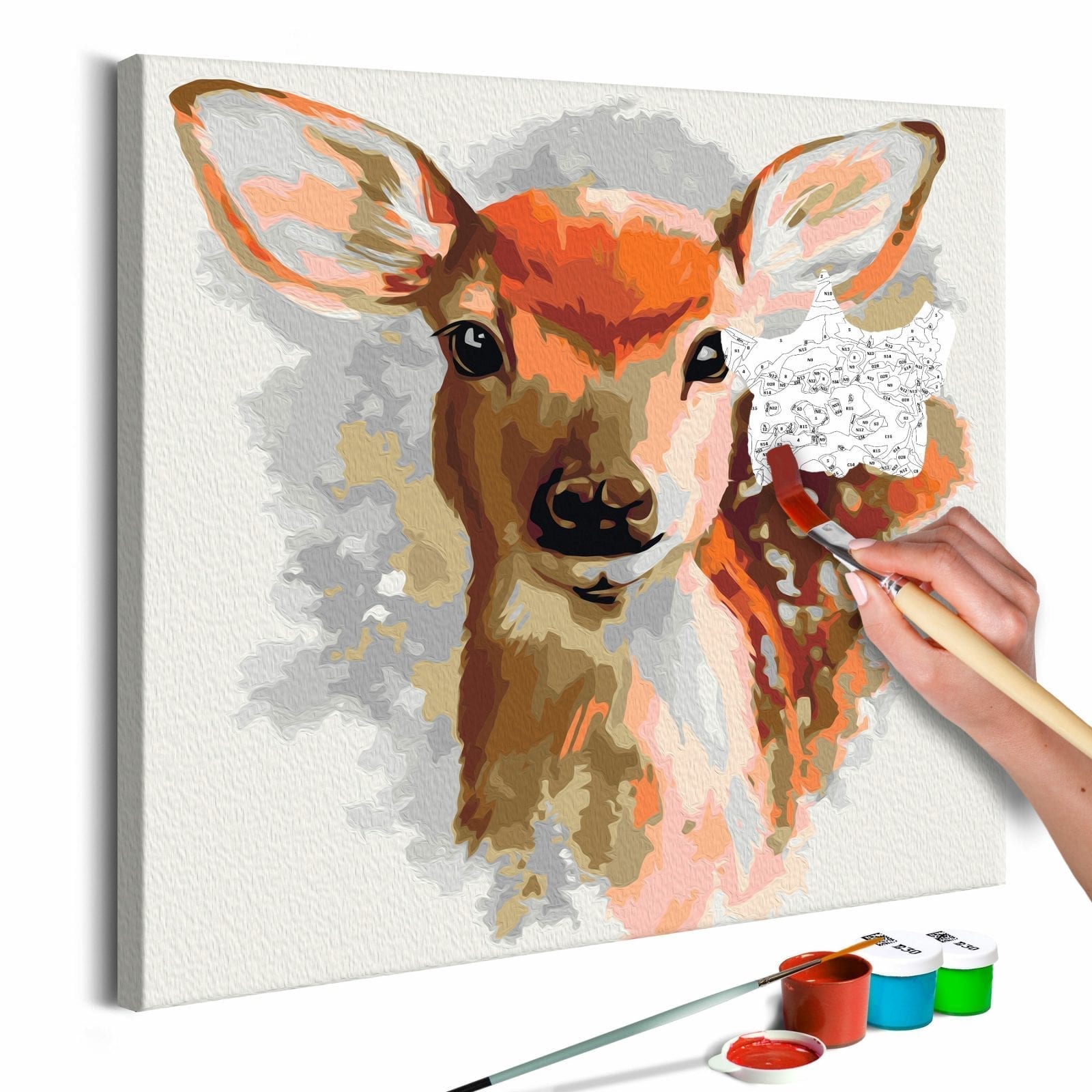 Cuadro para colorear - Una cría de ciervo 1 | Potspintura.com
