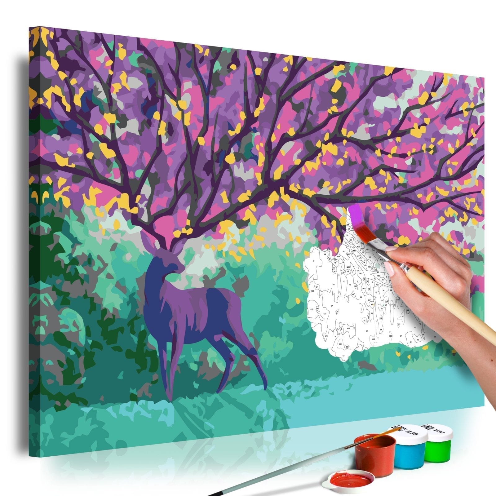 Cuadro para colorear - Purple Deer 1 | Potspintura.com