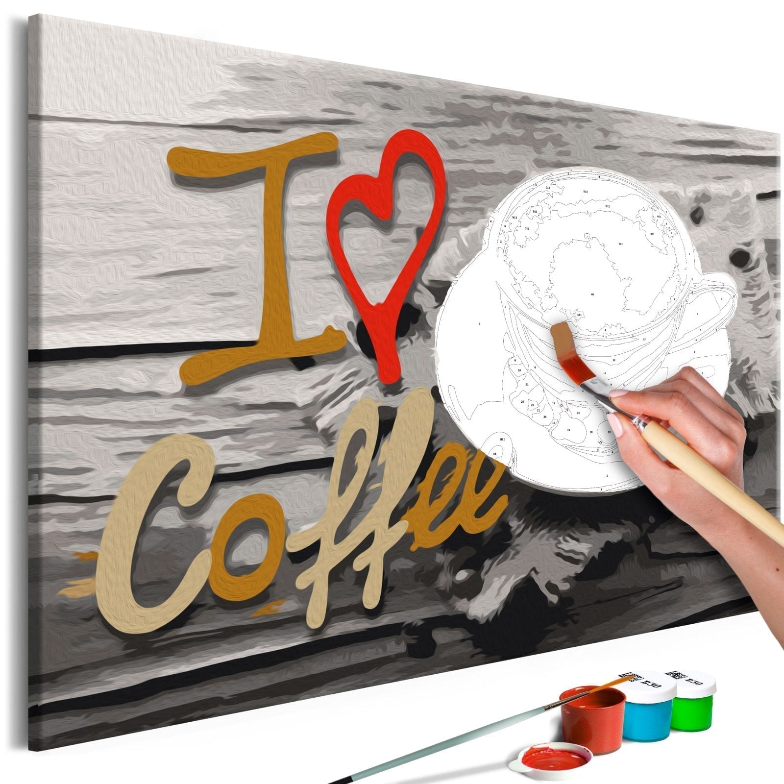 Cuadro para colorear - I Love Coffee 1 | Potspintura.com