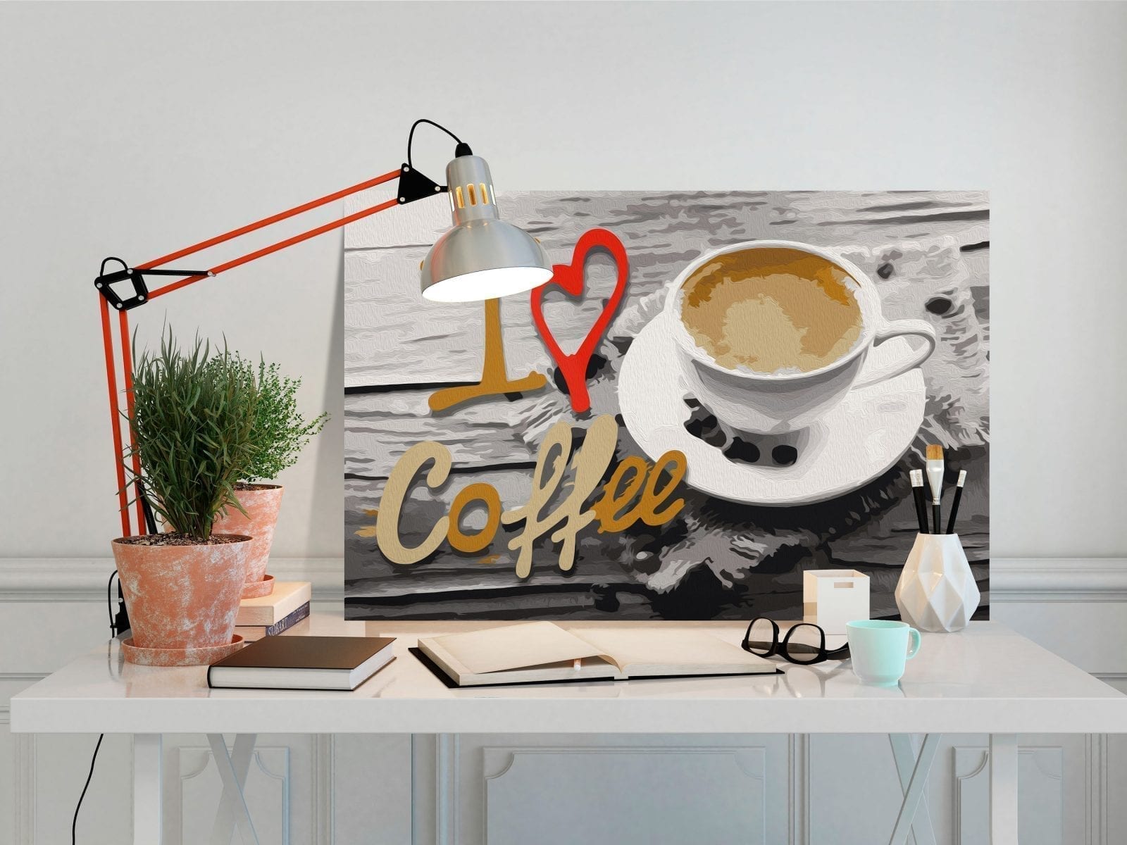 Cuadro para colorear - I Love Coffee 2 | Potspintura.com