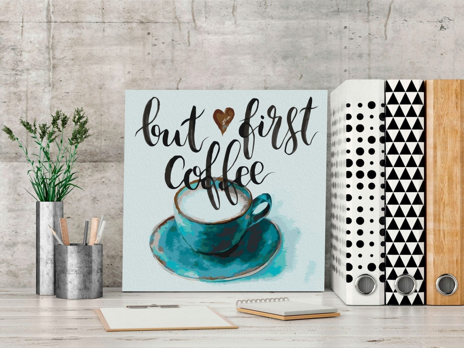 Cuadro para colorear - But First Coffee 2 | Potspintura.com