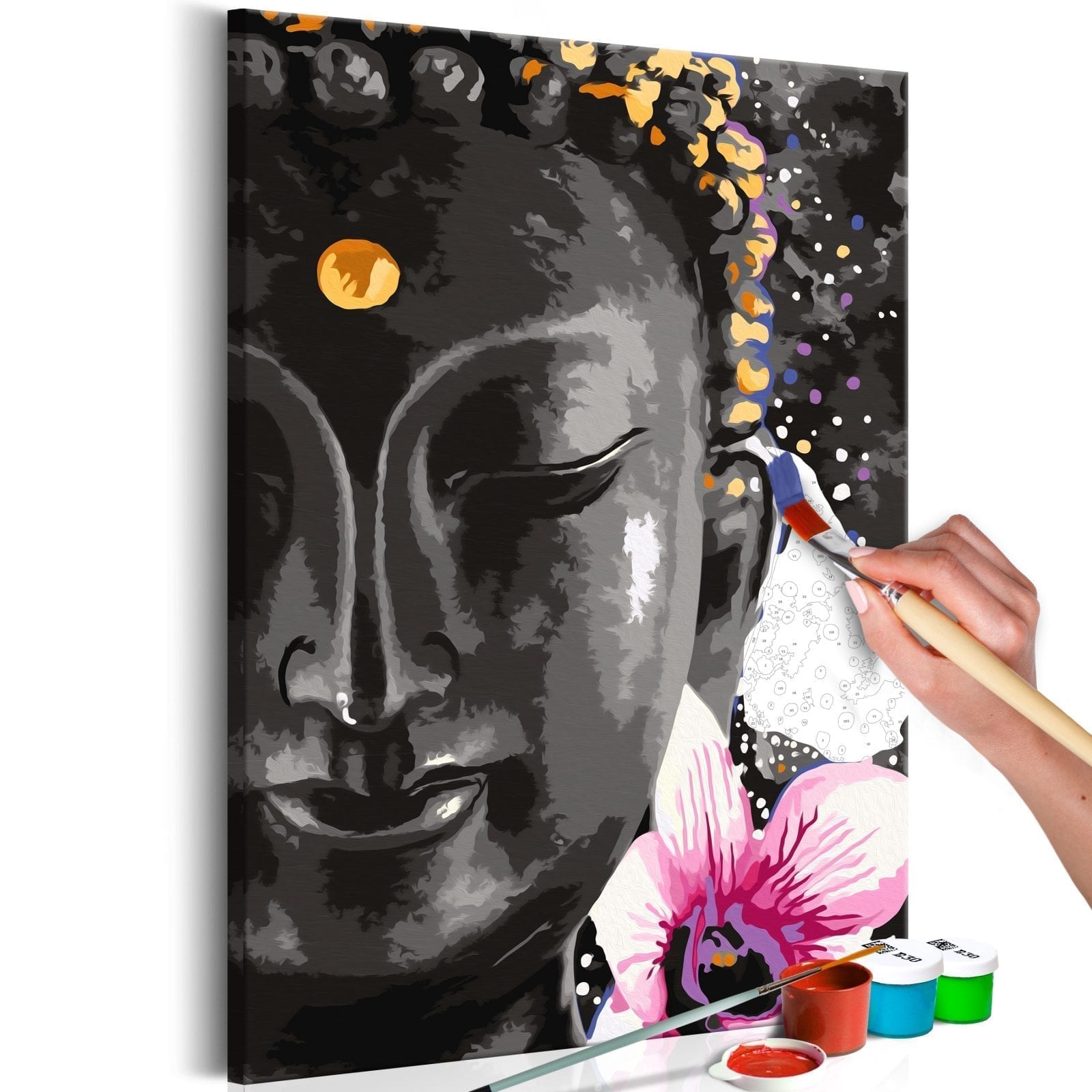 Cuadro para colorear - Buddha and Flower 1 | Potspintura.com