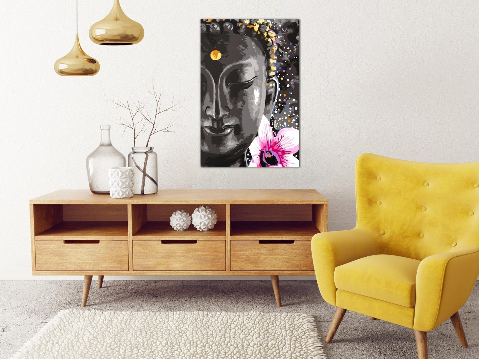 Cuadro para colorear - Buddha and Flower 2 | Potspintura.com