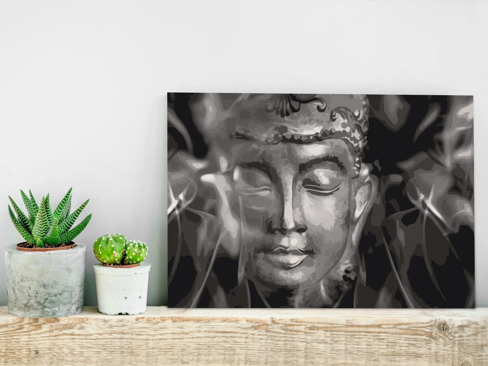Cuadro para colorear - Buddha in Black and White 2 | Potspintura.com