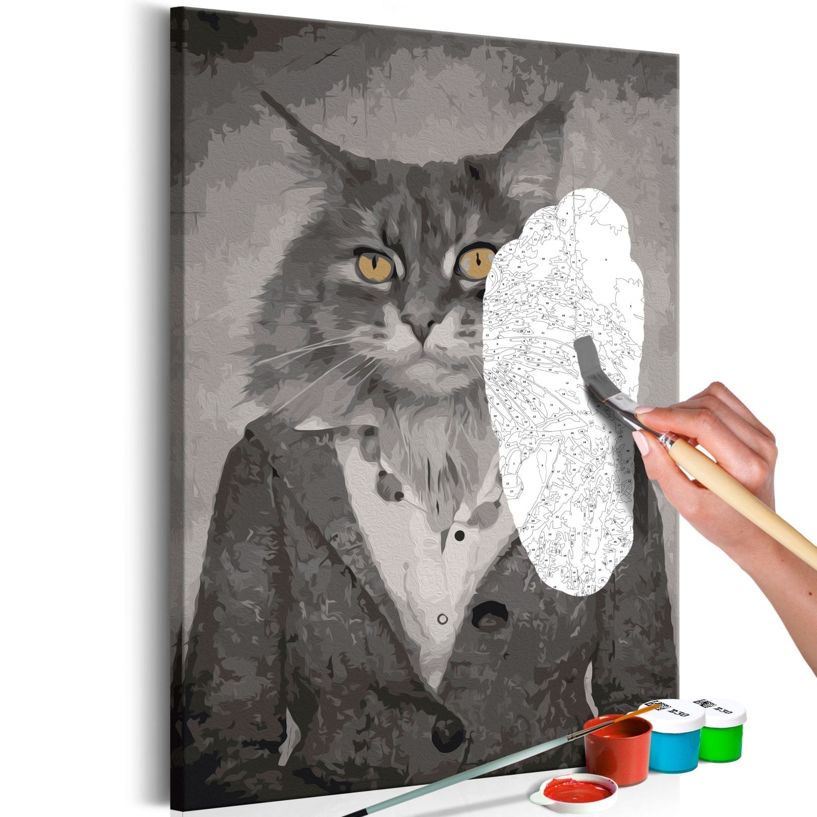 Cuadro para colorear - Elegant Cat 1 | Potspintura.com