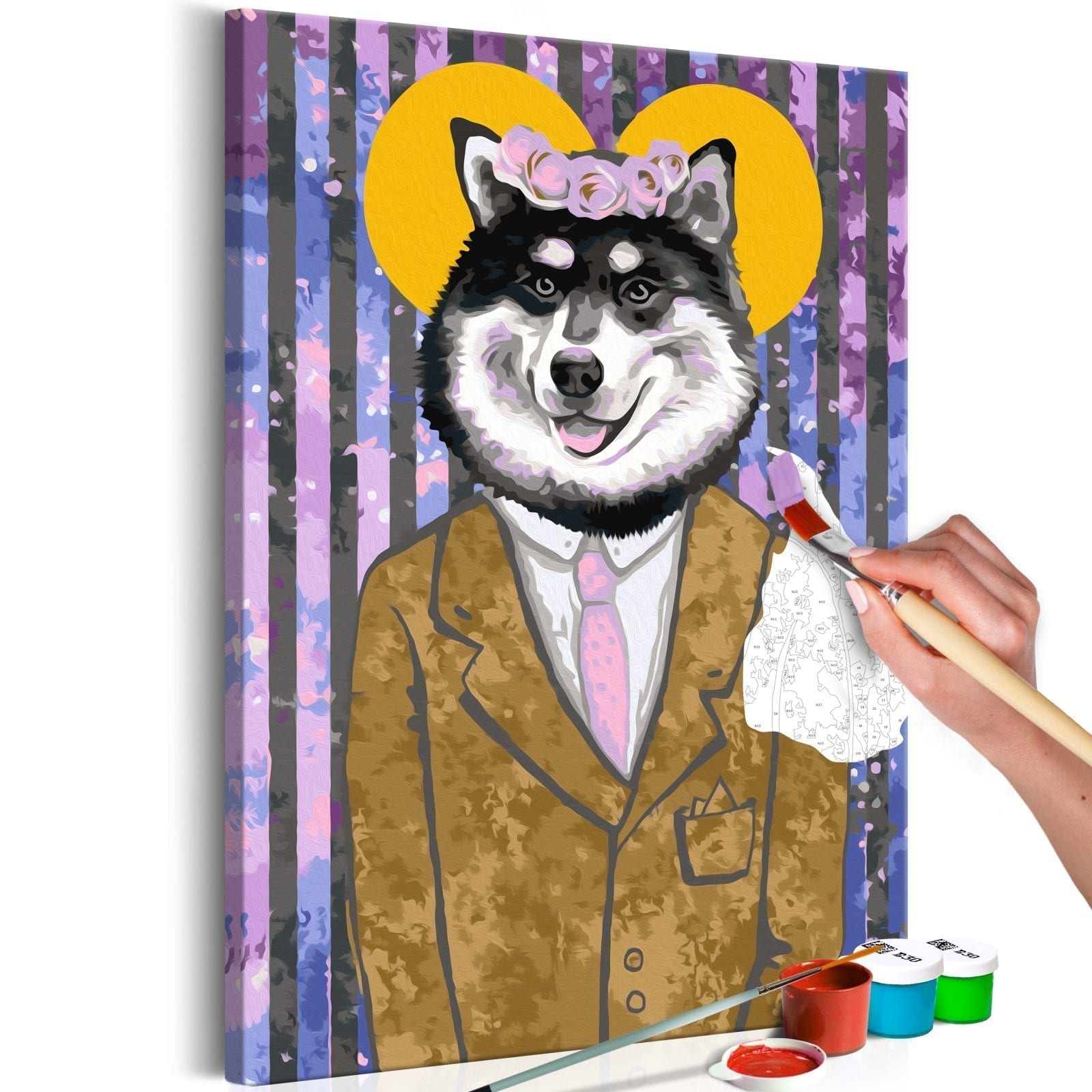 Cuadro para colorear - Dog in Suit 1 | Potspintura.com